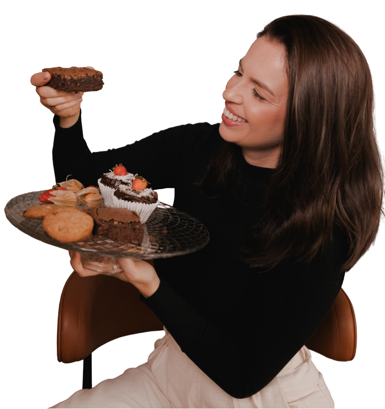 Thaise Cruz com brownies saudáveis