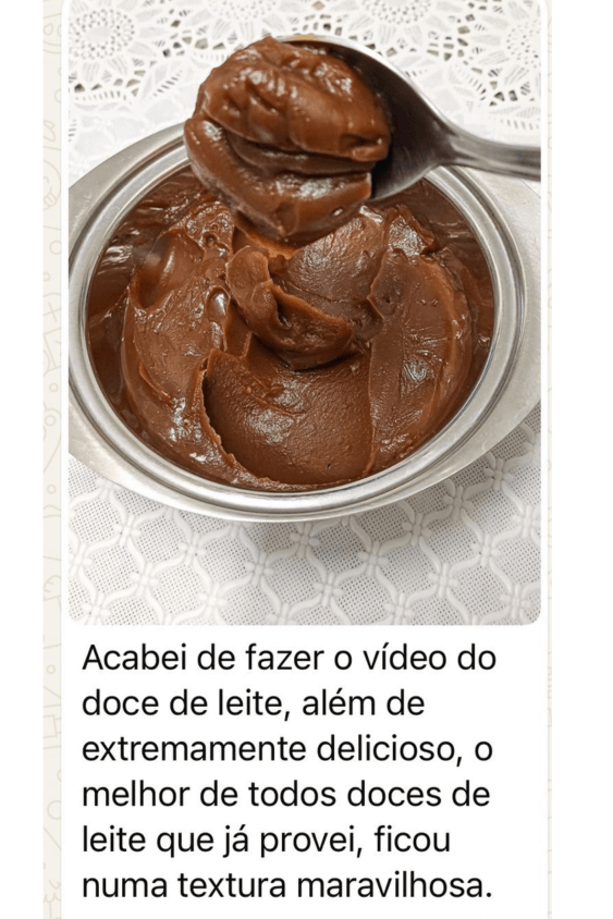 Depoimento de aluna sobre o Doce Deleite